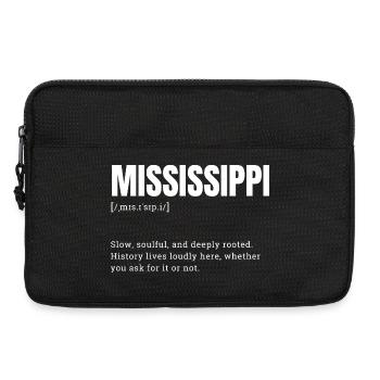Mississippi Bold Monochrome Logo - Laptop bag 13" - black - Front