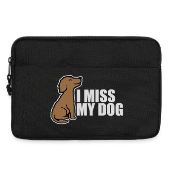 I Miss My Dog Dog Lover Dogs Love Joke Logo - Laptop bag 13" - black - Front