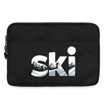 Ski Bergpanorama Typo Design - Laptoptasche 13" - Schwarz - Vorne