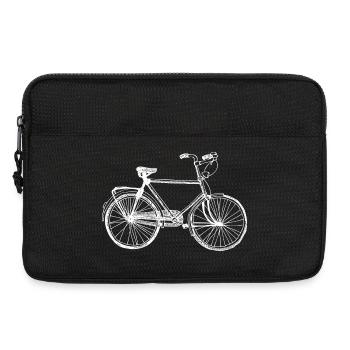 Silhouette rétro rétro de cycliste vintage - Sacoche pour ordinateur portable 13 pouces - noir - Devant
