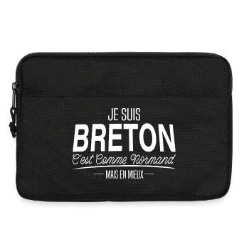 T-shirt Humour  Je suis Breton - Sacoche pour ordinateur portable 13 pouces - noir - Devant