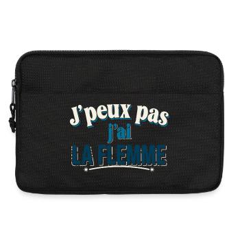 J’peux pas j’ai la flemme – Humour - Sacoche pour ordinateur portable 13 pouces - noir - Devant