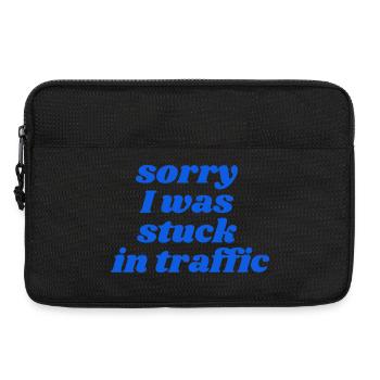 Désolé, j’étais coincé dans les embouteillages - Sacoche pour ordinateur portable 13 pouces - noir - Devant