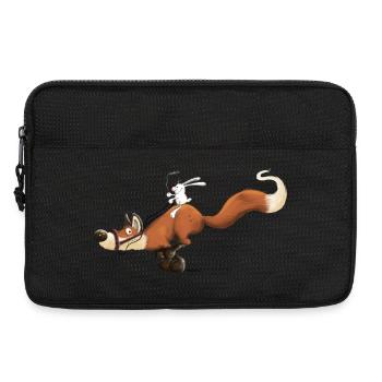 Flitzer Fuchs mit Häschenreiter Hase Reitet Fuchs - Laptoptasche 13" - Schwarz - Vorne