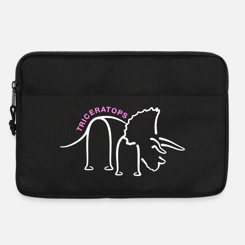 Dinosaurier Triceratops Dino Liniengrafik - Laptoptasche 13" - Schwarz
