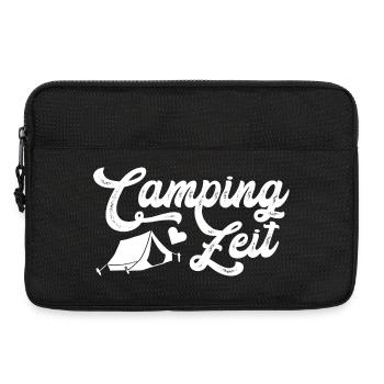 Camping Zeit Retro Lagerfeuer - Laptoptasche 13" - Schwarz - Vorne
