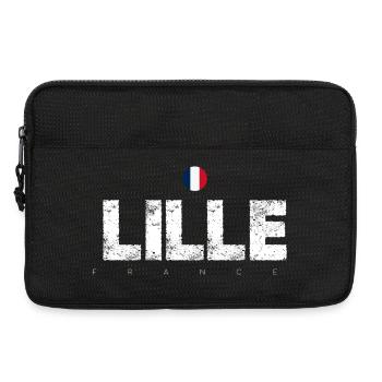 Lille Frankreich Distressed Typografie - Laptoptasche 13" - Schwarz - Vorne