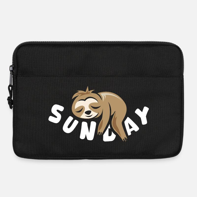 Sunday Faultier comic lustig Sonntagsshirt Symbol - Laptoptasche 13" - Schwarz
