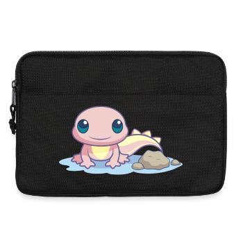 Kleiner rosa Salamander am Ufer - Laptoptasche 13" - Schwarz - Vorne