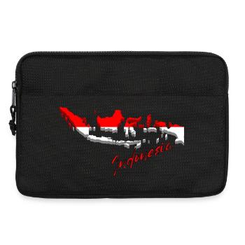 Map of Indonesia, flag of Indonesia - Laptop bag 13" - black - Front