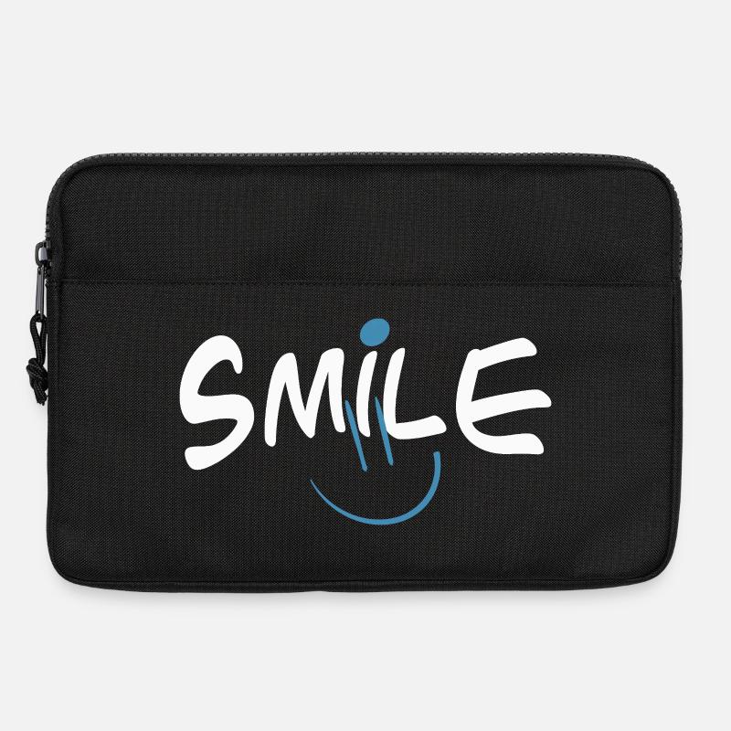 Fröhliches Smile mit Farbklecks - Laptoptasche 13" - Schwarz