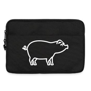 Cute Pig Silhouette Minimalist Farm - Laptop bag 13" - black - Front