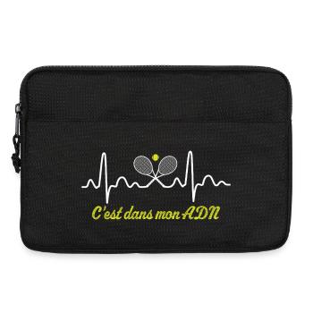 Tennis c'est dans mon adn - Sacoche pour ordinateur portable 13 pouces - noir - Devant