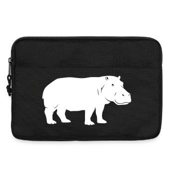 Flusspferd Silhouette Afrika Vektor - Laptoptasche 13" - Schwarz - Vorne