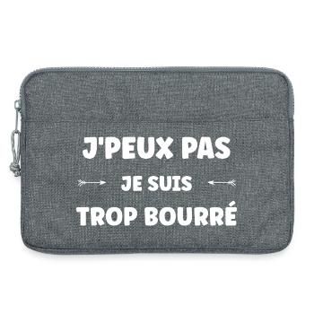 Je suis trop bourré — humour textuel - Sacoche pour ordinateur portable 13 pouces - gris chiné - Devant