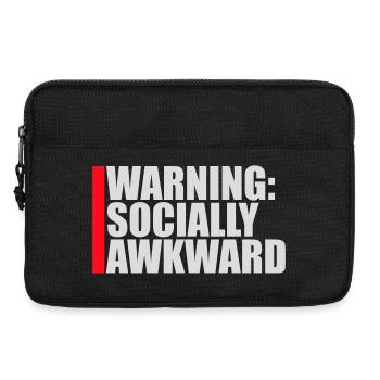 Avertissement : Socialement maladroit Drôle social Maladroit - Sacoche pour ordinateur portable 13 pouces - noir - Devant