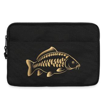 Carp Fish Minimalist Fishing Design - Laptop bag 13" - black - Front