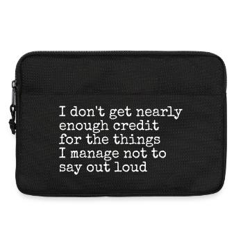 Humour Sarcasme Pensées Silencieuses - Sacoche pour ordinateur portable 13 pouces - noir - Devant