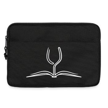 Lesen & Wein Line Art Buch Weinglas - Laptoptasche 13" - Schwarz - Vorne