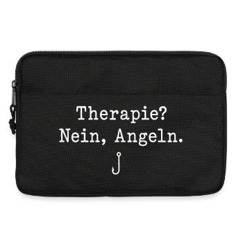 Therapie Nein Angeln Spruch Angelhaken Angler - Laptoptasche 13" - Schwarz - Vorne