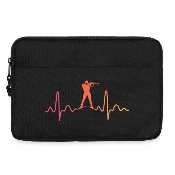 Biathlon Sunset Heartbeat Biathlet - Laptoptasche 13" - Schwarz - Vorne