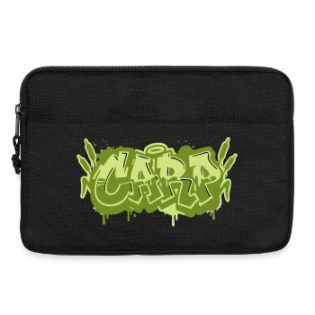 Karpfen Graffiti Schriftzug - Laptoptasche 13" - Schwarz - Vorne