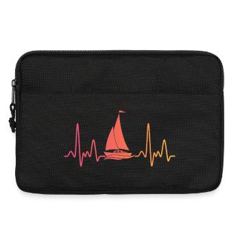 Sailing Boat Sunset Heartbeat Sailboat - Laptop bag 13" - black - Front