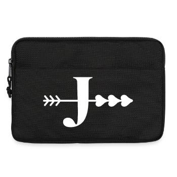 Lettre j flèche cœur - Sacoche pour ordinateur portable 13 pouces - noir - Devant