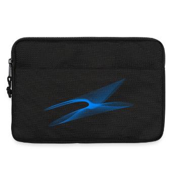 Geometric Wave – Blue Generative Line Art - Laptop bag 13" - black - Front