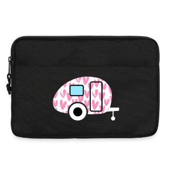 Caravane Caravane Coeurs roses Peint Camping Décoration - Sacoche pour ordinateur portable 13 pouces - noir - Devant