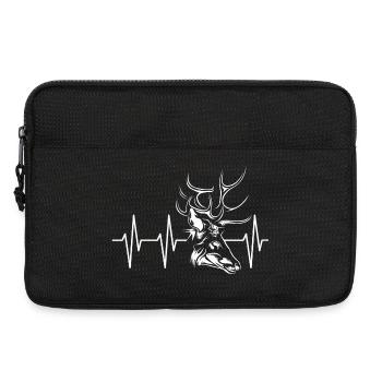 Bois de wapiti de cerf Symbole Heartbeat Pulse ECG - Sacoche pour ordinateur portable 13 pouces - noir - Devant