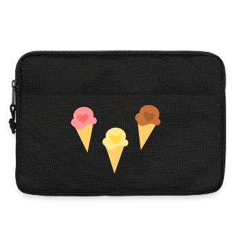 Crème glacée coeur crème glacée fraise crème glacée vanille crème glacée chocolat - Sacoche pour ordinateur portable 13 pouces - noir - Devant
