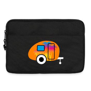 Caravan Wohnwagen Palmen Verlauf Camper Sommer Fun - Laptoptasche 13" - Schwarz - Vorne
