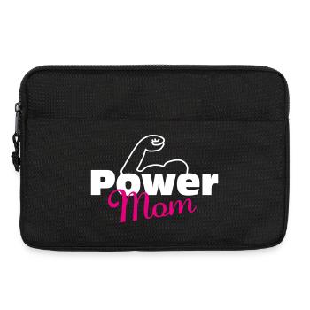 Power Mom white-pink - Laptop bag 13" - black - Front