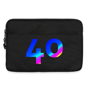 feiern, 40 blauer farbverlauf mit bunten Farben - Laptoptasche 13" - Schwarz - Vorne