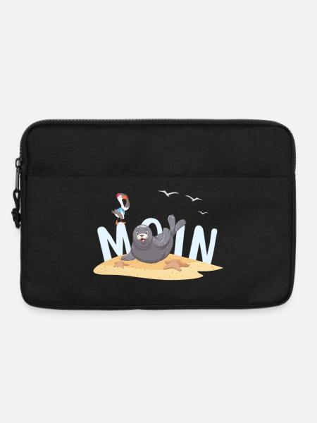 Moin Robbe Möwe Strand - Laptoptasche 13" - Schwarz