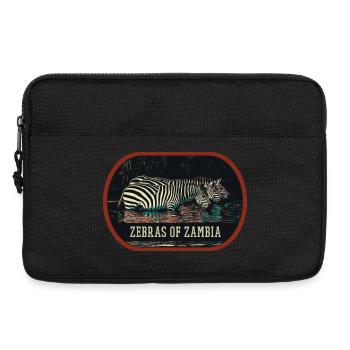 Zèbres de Zambie en pleine savane africaine - Sacoche pour ordinateur portable 13 pouces - noir - Devant