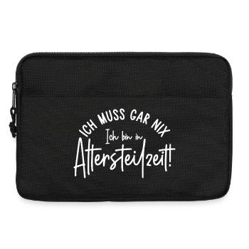 Ich muss gar nix Ich bin in Altersteilzeit - Laptoptasche 13" - Schwarz - Vorne