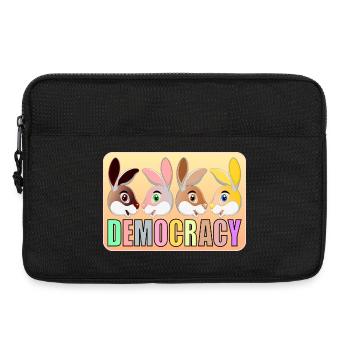 DEMOKRATIE FÜR KINDER – KANINCHEN - Laptoptasche 13" - Schwarz - Vorne