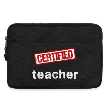 Zertifizierter Lehrer – Gestempelte Grafiken - Laptoptasche 13" - Schwarz - Vorne