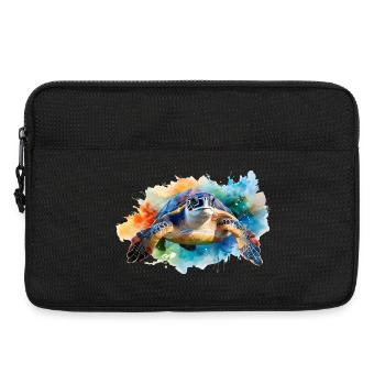 A water turtle in colorful watercolor style - Laptop bag 13" - black - Front