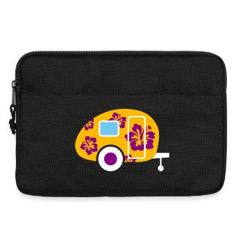 Caravan Hibiskus Hawai Camping Vintage Hippie fan - Laptoptasche 13" - Schwarz - Vorne