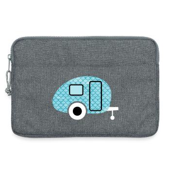 Caravan Fisch Camping Wohnwagen Schuppen Muster - Laptoptasche 13" - Grau meliert - Vorne