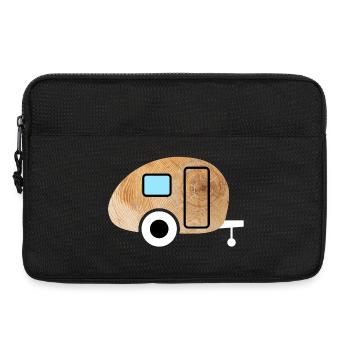 Caravan Caravan Wood Grain Nature Camping Fan - Laptop bag 13" - black - Front