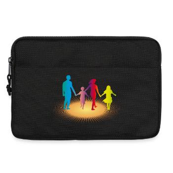 Famille colorée au soleil - Sacoche pour ordinateur portable 13 pouces - noir - Devant