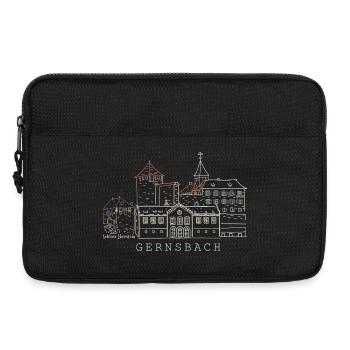 Gernsbach, Dessin du château d’Eberstein Forêt-Noire - Sacoche pour ordinateur portable 13 pouces - noir - Devant