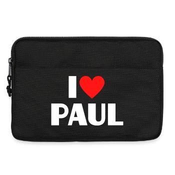 I love Paul Rotes Herz Romantischer Name Fan - Laptoptasche 13" - Schwarz - Vorne