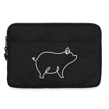 Pig Drawing – Symbol of Happiness and Nature - Laptop bag 13" - black - Front