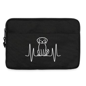 Battement de cœur Chien Dessin au trait - Sacoche pour ordinateur portable 13 pouces - noir - Devant
