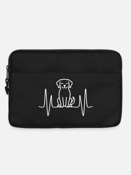 Heartbeat Dog Line Art - Laptop bag 13" - black